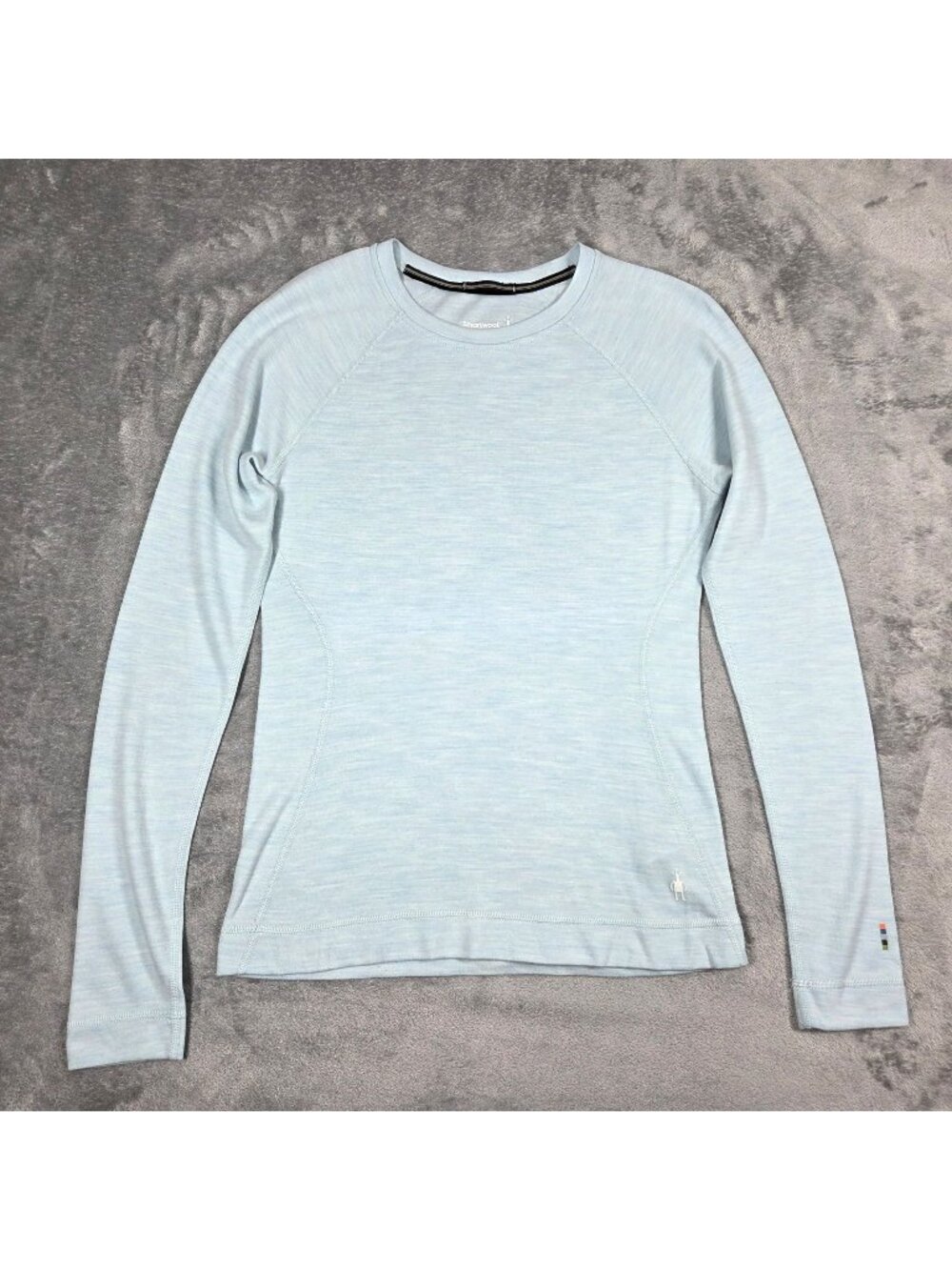 Smartwool Top Womens Medium Blue Merino Wool Classic Thermal Base Layer Crew